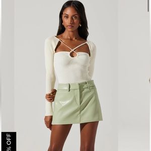ASTR MILANI MINI SKIRT color: SAGE